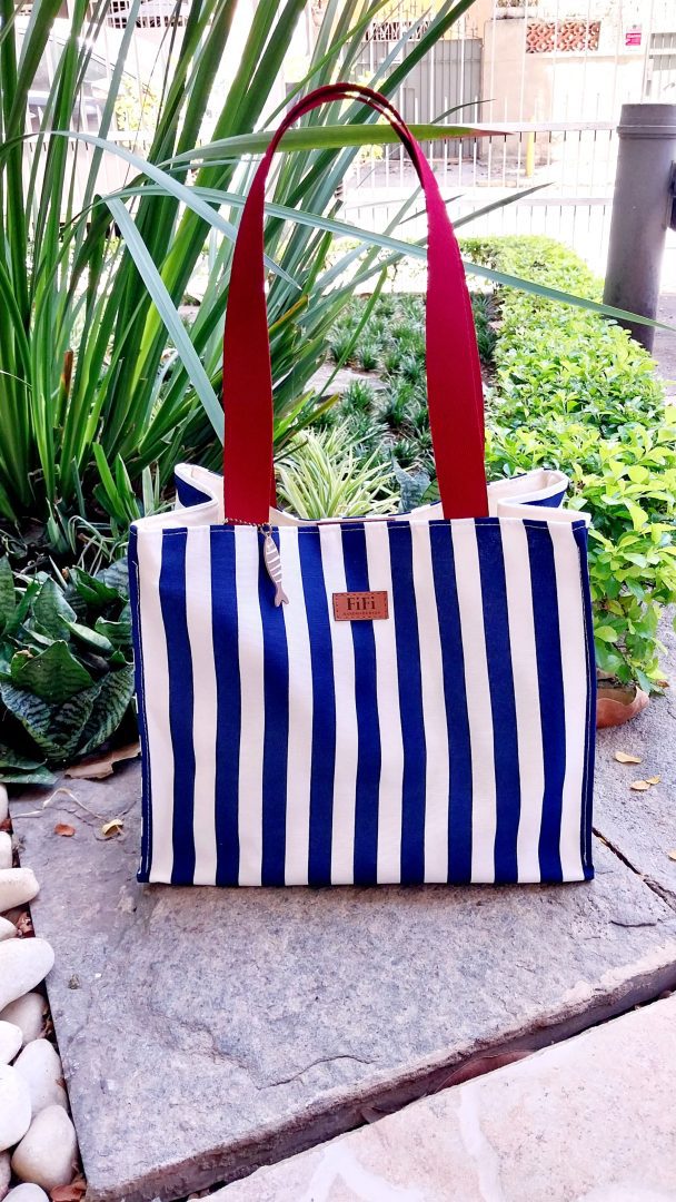 Bolsa Listras Azuis